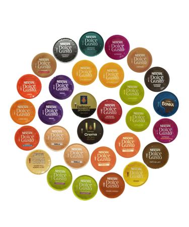 Dolce Gusto 42 Coffee Pods Flavour Variety Pack Taster Pack 42 Pods (Coffee Milk Pods Included)