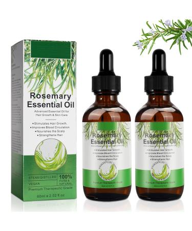 FIDITUIH 2 Pack Rosemary Essential Oil Rosemary Oil for Hair Growth & Skin Care Hair Growth Oil Strengthens Hair Nourishes Scalp Stimulates Hair Growth Nourishes Scalp for Men and Women