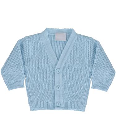 Baby Cardigan Premature Baby Cardigan Winter Knitted Cardigan for Baby Boys & Girls Ribbed Knit Baby Knitwear Made in Portugal Blue 5-8 lb 5-8 lb Blue