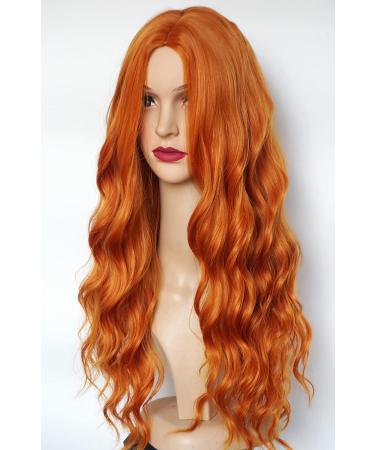 Long Ginger Red Curly Costume Wig | Synthetic Wavy 28 Wig for Women Halloween Costume - Wigbuy - Buy Online on SooperMarket.com