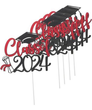 Warmhm 10 Sets Cake Insert Decor Party Supplies Graduation Cake Toppers Graduation Cupcake Topper Cake Picks Grad Cupcake Toppers European and American Plug-in Red Paper Redx2pcs 16.00X13.00X0.10CMx2pcs - Buy Online on SooperMarket.com