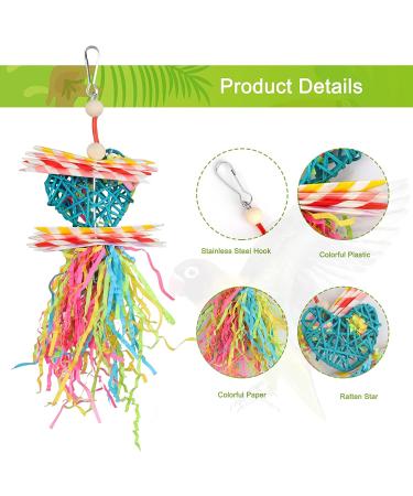 YUEPET Bird Shredder Toys 4 Pack - Small Parrot Chewing & Foraging Toys for Parakeets, Lovebirds, Cockatiels - Hanging Parrot Cage Toy - Buy Online on SooperMarket.com