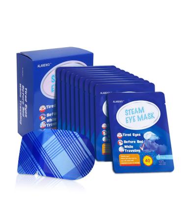ALAREWO 22 Packs Steam Eye Mask Self Heating Moist Eye Compress Disposable SPA Warm Eye Mask for Dry Eyes  Eye Fatigue  Stress Relief  Soothing Headache Travel Trouble Sleeping (Unscented) 22 Count (Pack of 1)