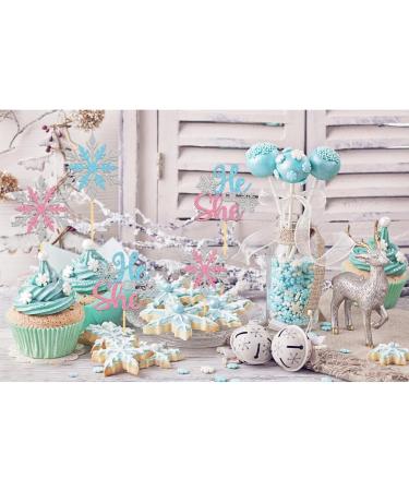 24Pcs Silver Glitter Snowflake Cupcake toppers winter decorations (B/G) - Buy Online on SooperMarket.com