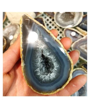 Natural Original Raw Agate Crystal Geode Cutting Hole Feng Shui DecorEnergy Stone Specimen Craft Collectibles Decoration Stone Collection (Size : 150-200g a Piece)