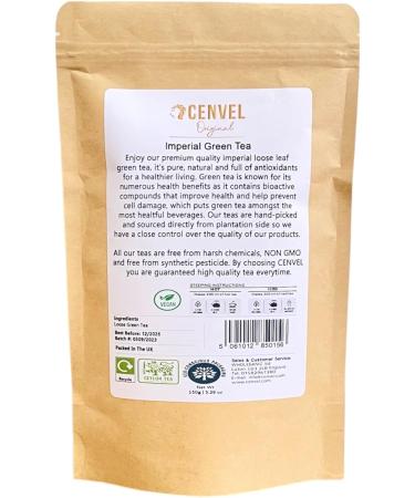 CENVEL Imperial Green Tea | Pure & Natural Loose Leaf Green Tea | Exclusive Large Leaves Green Tea | Rich in Antioxidants | Eco-Friendly Packaging | (150g) - Buy Online on SooperMarket.com