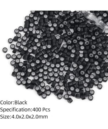 Vlasy 400 Pcs Silicone Micro Rings for I Tip Hair Extensions 4mm Micro Nano Beads Micro Links Hair Beads (Black) Micro-4mm-400Pcs Black - Buy Online on SooperMarket.com