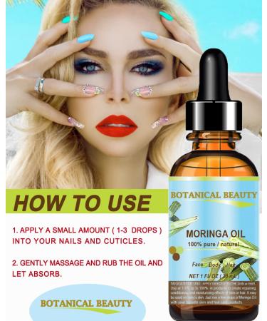 Buy 100% Pure Moringa Oil - Natural Cold Pressed Carrier Oil for Face Skin Hair & Nails - Rich in Vitamin C & E - 4 Fl. Oz (120 ml) - International Shipping Available - Buy Online on SooperMarket.com