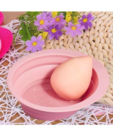 Teksome Makeup Brush Cleaner Mat - Silicone Foldable Brushes Scrubber Bowl Compact Washing Supplies For Cleansing Makeup Sponges Brushes & Applicators Pink - Buy Online on SooperMarket.com