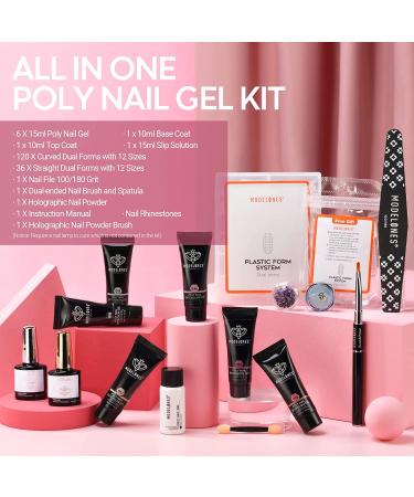 Modelones Poly Gel Kit - 6 Nude Colors Extension Nail Art Set for DIY Manicure - Buy Online on SooperMarket.com