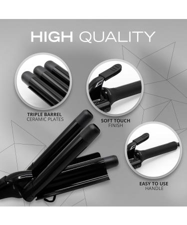 Buy Corioliss Triple Barrel Hair Curler - 3 Barrel Ceramic & Tourmaline Wand with Temperature Control | International Shipping Available - Buy Online on SooperMarket.com