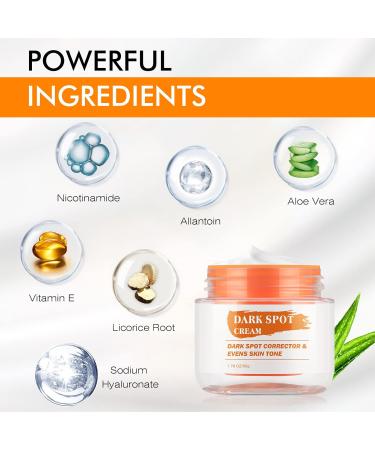Dark Spot Remover for Face & Body - Niacinamide Aloe Vitamin E | Even Skin Tone Cream 1.76OZ - Buy Online on SooperMarket.com