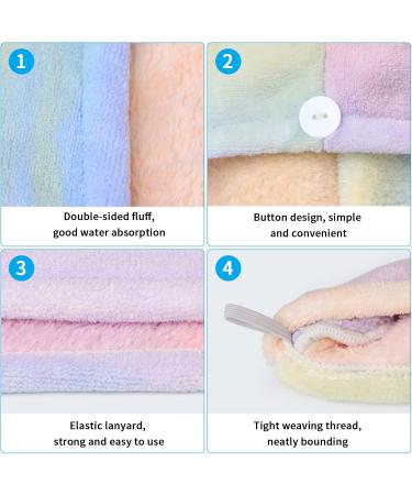 2-Pack Microfiber Hair Towels - Quick Drying Super Absorbent Rainbow Twisted Turban for Women & Girls - Red - Buy Online on SooperMarket.com