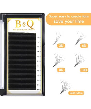 Easy Fan Lashes D-0.03-15mm | Russian Volume Eyelash Extensions | Self Fanning Lashes | 15mm D Curl | Blooming Volume Lash Extension - Buy Online on SooperMarket.com
