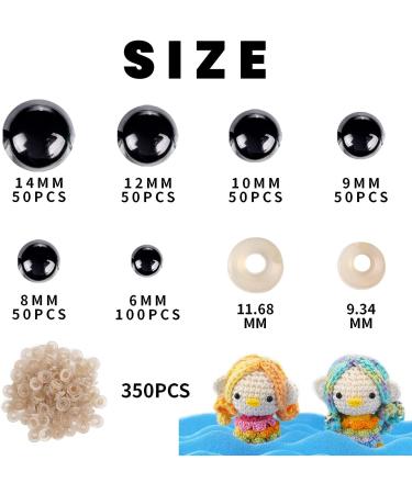 700 Pcs Black Safety Eyes for Amigurumi & DIY Halloween Decorations | Plastic Crochet Safety Eyes 6-14mm with Washers - Buy Online on SooperMarket.com