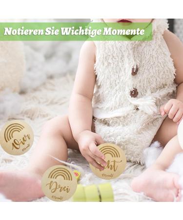 14-Piece Baby Milestone Milk Cards Wooden Photo Props for First Year Growth & Baby Shower Gifts - Buy Online on SooperMarket.com