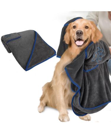 Kinhwa dog towel Extra absorbent large xxl 76cmx127cm 1 pack microfiber towels for dogs pet towel quick drying & soft microfiber cloth washable & durable dark gray 76*127cm dark gray