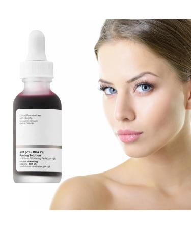 AHA 30%+BHA 2% Face Serum Dark Spot Remover for Face Face Serum for Women Brightening Serum Peeling Serum Solution Anti Aging Serum for Face Smooth Skin Exfoliating Reduce Fine Line Moisturiser Face