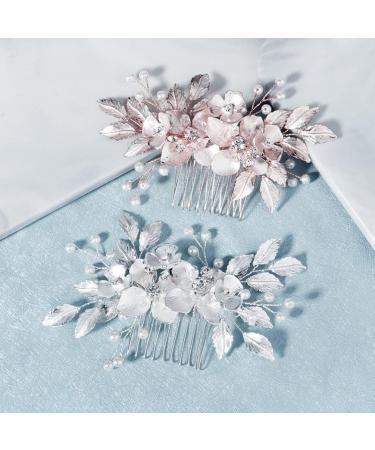 Rose Pink Pearl Hairpin Wedding Hairpin Bridal Hair Clips Accessories Everyday Headwear Thin Women Floral Hairpin For Wedding Bride Bridesmaid Party - Buy Online on SooperMarket.com