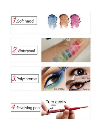 KAIQIKAIXI 12 Color Waterproof Eye and Lip Makeup Pencil Set - Multifunctional Cosmetic Tool - Buy Online on SooperMarket.com