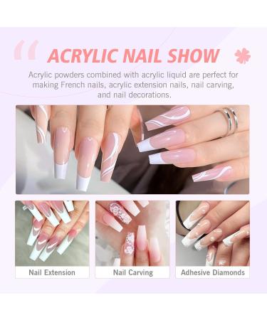 Saviland Acrylic Nail Kit - 30g Clear Pink & White Powder 120ml Liquid Set for Beginners | DIY Nail Art Extension - Buy Online on SooperMarket.com