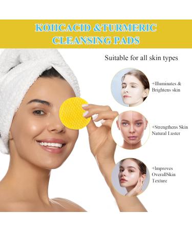 wimony Kojic Acid and Turmeric Pads Kojic Acid and Turmeric Cleansing Pads Turmeric Kojic Acid Cleansing Pads Turmeric and Kojic Acid Cleansing Pads Helps Balance Skin Oil and Water(80 Pads) - Buy Online on SooperMarket.com