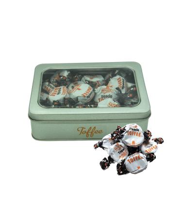 Walkers Nonsuch Treacle Toffee Sweets x 200g Bundle with TinTastic Silver Window Lid Tin Individually Wrapped Gluten-Free Creamy Treat for Home Desk or Travel