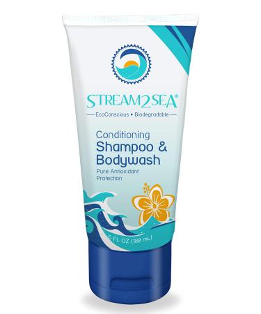 3 in 1 Hair Shampoo Bodywash & Conditioner For Outdoor Activities | 6 Fl oz Reef Safe, All Natural & Organic Camping Shampoo & Liquid Soap | All In One Skin & Hair Care for Men & Women by Stream2Sea 6 Fl Oz (Pack of 1)