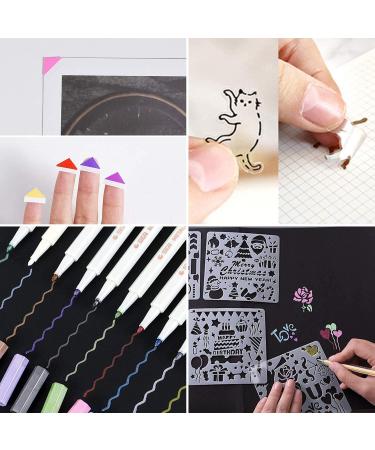 OLAI Scrapbook Photo Album 80 Pages DIY Craft Paper Book Set + Metal Pen - Black | Anniversary Wedding Graduation Travel Album - Buy Online on SooperMarket.com