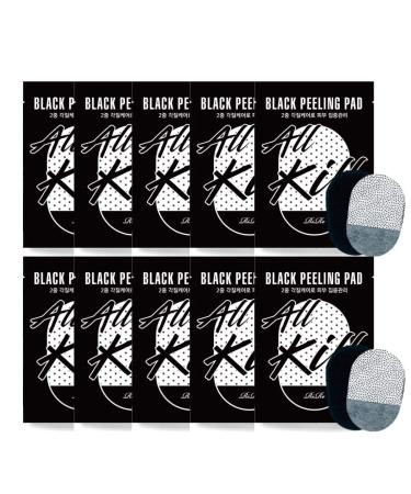 RiRe Black All Kill Double-sided Facial Peeling pad (10 Pads) Exfoliating Remove dead skin cell scrub pad Cleansing Pad