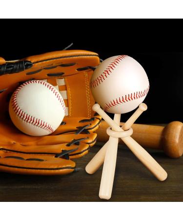 Wooden Baseball Stand Display Holder with Mini Bats and Circles - Ideal for Players and Fans - Buy Online on SooperMarket.com