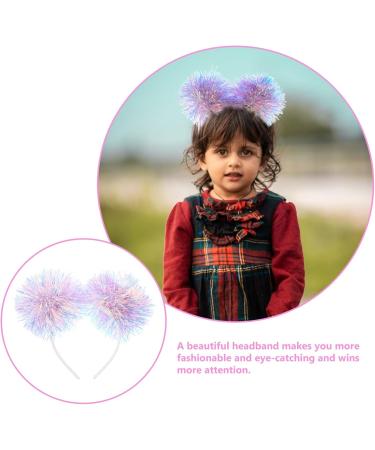 minkissy Foil Strips Pom Pom Headband Tinsel Pompom Ball Head Bopper Fluffy Ball Hair Loop Cosplay Hair Accessories for Christmass New Year Birthday Party Favors Purple - Buy Online on SooperMarket.com