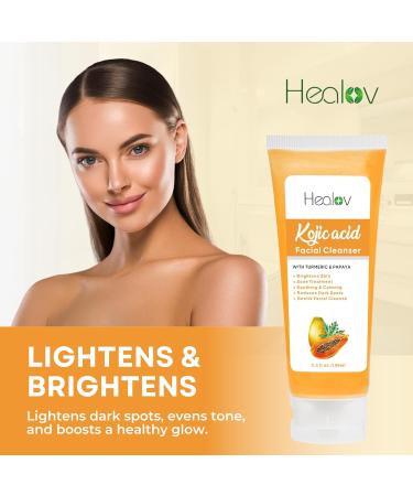 Kojic Acid Soap for Hyperpigmentation - Skin Brightening Papaya Wash - Dark Spot Remover for Acne Scars & Even Skin Tone - Turmeric Cleanser for Glowing Skin - Buy Online on SooperMarket.com