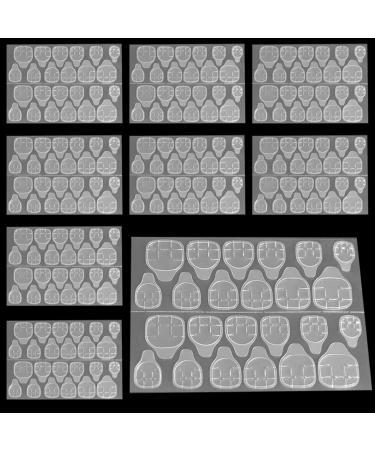 Nail glue pads 10 sheet double -sided nail glue sticker nail glue jelly tape transparent adhesive tabs false nails adhesive tape sticker manicure nail tips transparent nail studio accessories