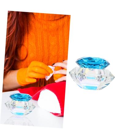 Gogogmee Clear Nail Polish 1pc Nail Art Crystal Cup Nail Glassware Tools Octagon Cup for Nail Art Pen Holder Care 7.5x6cm Blue - Buy Online on SooperMarket.com