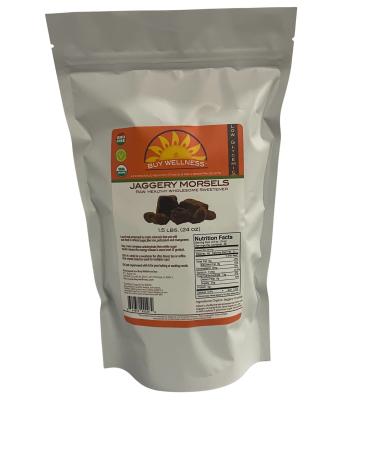 Organic Jaggery Chunks 24 Oz | Untreated Gur | Raw & Wholesome | No SALT or Preservatives Added | No Artificial Flavors 1.5 LB
