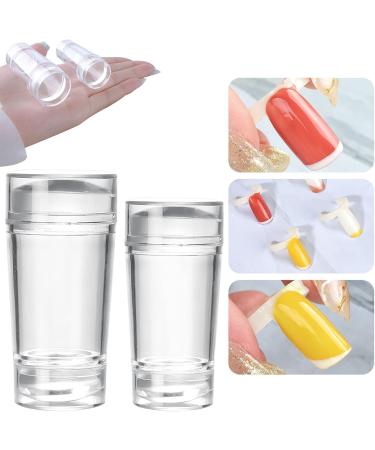 Buy 2-Piece Nail Art Stamper Set | Silicone Transparent Soft Stamp for French Nails | DIY Manicure & Nail Stamping Tools - Buy Online on SooperMarket.com