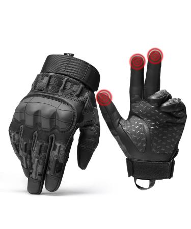 Neusky Men Tactical Gloves Own Shoes Summer Touchscreen Gloves Motorcycle Gloves MTB Gloves Outdoor Sport Gloves Ideal for Airsoft Military Paintball Schwarz-Pro L