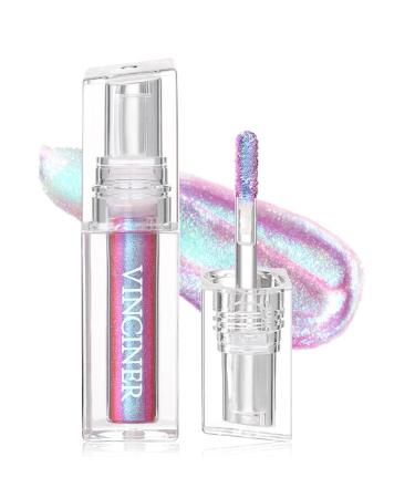 Glitter Chameleon Liquid Lipsticks Diamond Shimmer Glow Metallic Lip Gloss Long Lasting Waterproof Shiny Glimmer Sparkly Lipstick for Women Girls Face Eye Glow Christmas Party Makeup Gift 6#