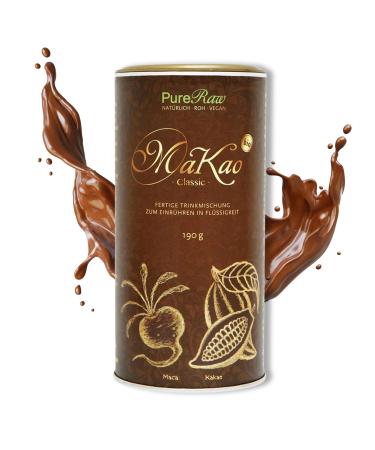 Makao classic cocoa maca lucuma carob (organic raw vegan) drinking chocolate without sugar coffee substitute hot chocolate chocolate chocolate superfood beverage powder - hot chocolate cacao drink powder |Pureeraw 190g Makao Classic 190 G (1 Pack)