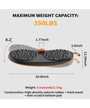 Standing Desk Mat Balance Board with Rollerball  Wooden Wobble Anti Fatigue Mat Ergonomic Design  Office Comfort Floor Mat to Relieve Foot  Knee  and Back Pain  Non-Slip Bottom A: Medium Black ( 21 Inch ) - Buy Online on SooperMarket.com