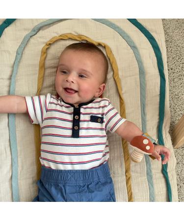 Itzy Ritzy Wrist Rattle - Soft Cotton Baby Wrist Rattle with Gentle Sound - Mushroom Design - Buy Online on SooperMarket.com