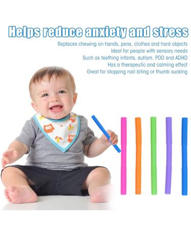 Soft Hollow Silicone Baby Teething Sticks 5Pcs for ADHD - Style 1 - Buy Online on SooperMarket.com