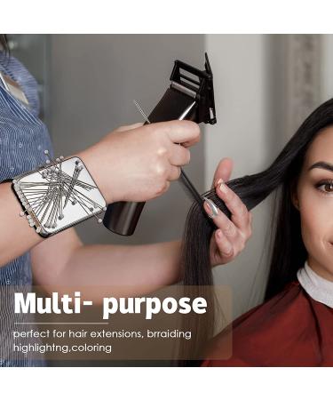 8 Pieces Hair Parting Ring, Styling Clips, Rat Tail Braiding Combs, Magnetic Pin Holder Wristband - Black - Buy Online on SooperMarket.com