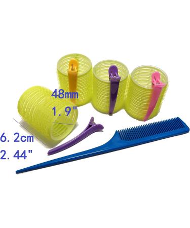 Kamay's 12PCS 48mm 1-1/2" Hair Rollers Curlers Rollers With 12 Duckbill Sectioning Clips 1 Comb Used for Hair Styling Self Grip Rollers 48mm Clips Comb Set - Buy Online on SooperMarket.com