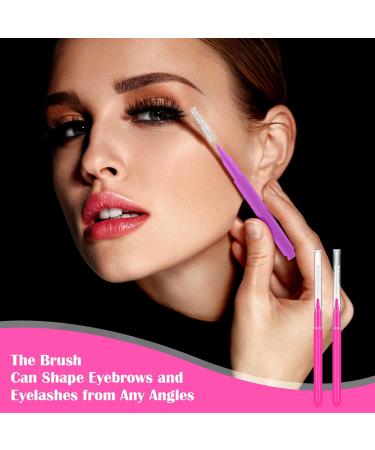 Patelai 150-Piece Micro Eyebrow Brush Set | Brow Lamination & Lash Lift Tools | Pink & Purple Eyebrow Spoolie Brushes for Eyelash Extensions - Buy Online on SooperMarket.com