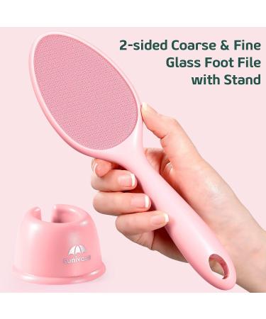 Sunivaca Glass Callus Remover Foot File - 2-Sided Pedicure Tool for Soft Feet - Pink - Buy Online on SooperMarket.com