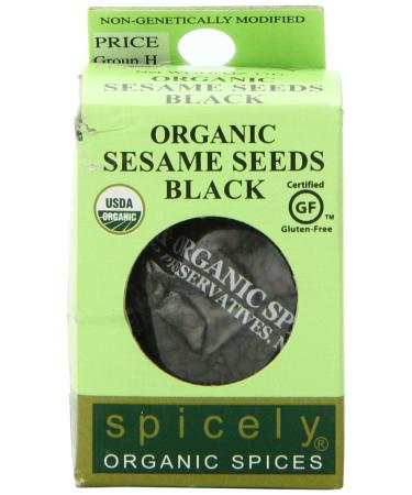 Spicely Organic Sesame Seeds Black Whole 0.45 Ounce ecoBox Certified Gluten Free