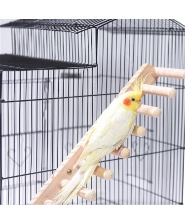 Bonaweite Parrot Bird Swing Wooden Ladder, Cage Hanging Pet Cage Bird Climbing Step Ladders, Bird Wooden Platform Perch Playground Play Stands Toys for Parakeet Cockatiel Conures Lovebirds Budgie Large