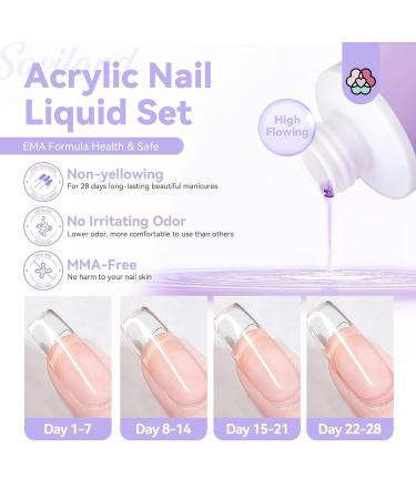 SAVILAND Acrylic Nail Kit - 100% Essential Oil 2oz Clear Powder Liquid Set & Nail Practice Mat - Professional DIY Nail Art for Beginners - Buy Online on SooperMarket.com